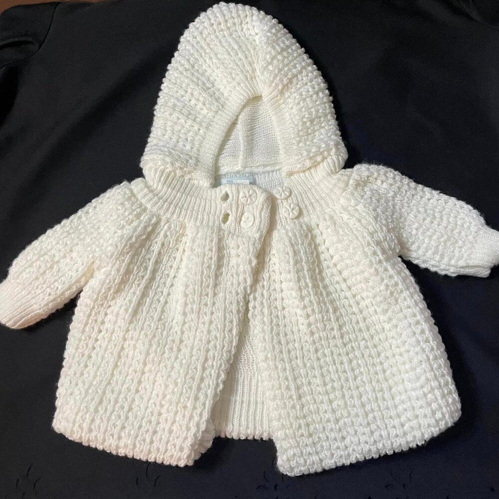 3/6m Baby Girls Crocheted Sweater